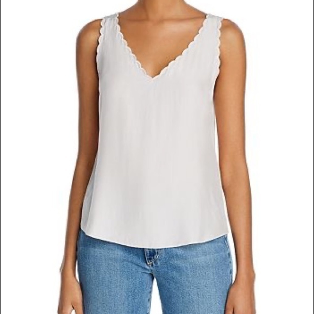 Tailored by Rebecca Taylor new with tag cream scalloped silk top size small
